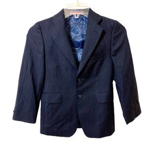 Tallia 100% Wool Boys Suit Jacket - 8 - Dark Blue